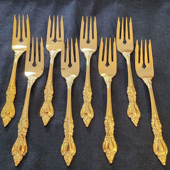Vintage Gold Plated ROYAL SEALY Stainless Flatware 50 Piece Set-Excellent Cond - Picture 7 of 9